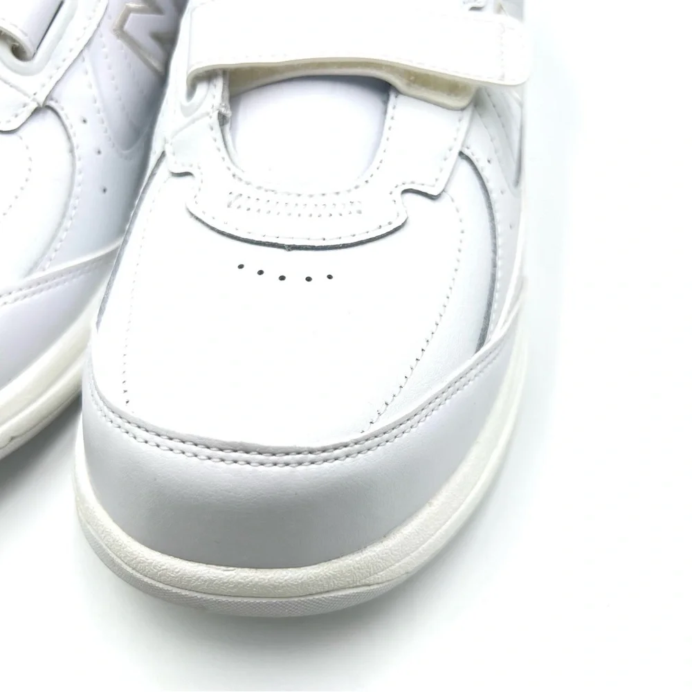 12W 12 WIDE New Balance Hook And Loop‎ 577 White Leather Walking Sneakers Shoes